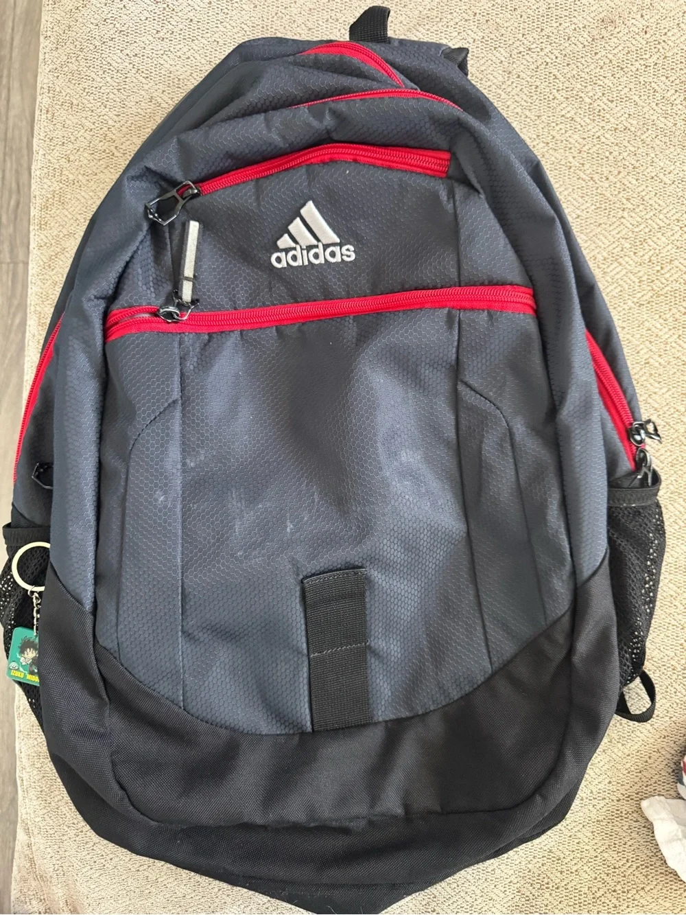 adidas Black and Red Multi-Compartment Backpack